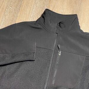 SWISS TECH Men's Black Fleece Lined Full Zip Jacket Size L G Chest Pocket EUC